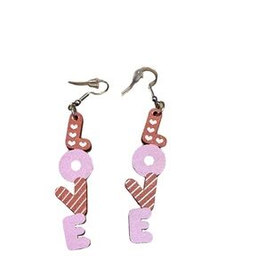 Pink and Red Love Earrings